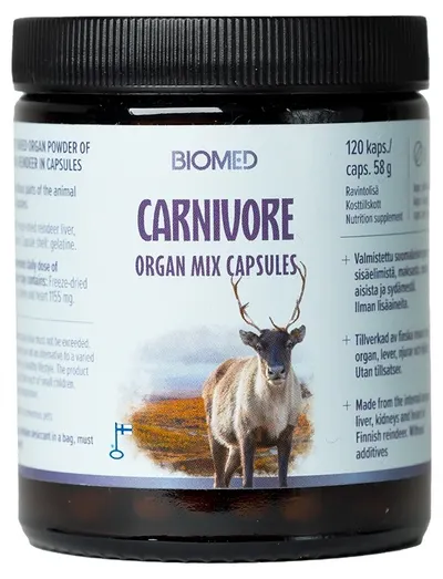 Carnivore Organ Mix, complex liofilizat, 120 capsule, Biomed