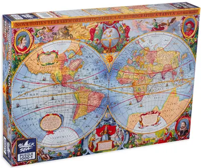 Puzzle Black Sea Premium din 1000 de piese - Harta antica a lumii, 1630