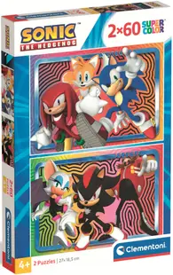 Puzzle pentru copii Clementoni din 2 x 60 piese - Sonic Ariciul