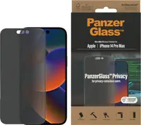 Protector de sticlă PanzerGlass - Privacy AntiBact UWF, iPhone 14 Pro Max
