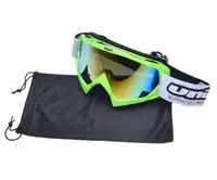 Ochelari motocross atv enduro Unit, culoare rama lime, lentila fumurie curcubeu