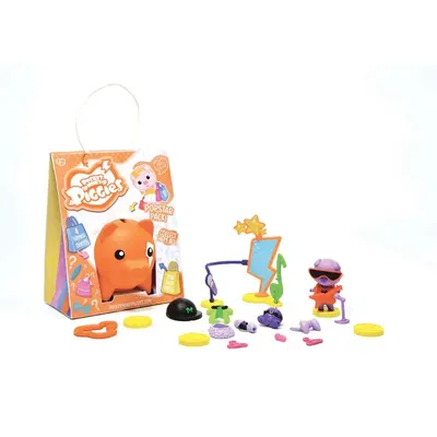 Pusculita cu accesorii surpriza si figurina Pocket Money Piggies Portocaliu