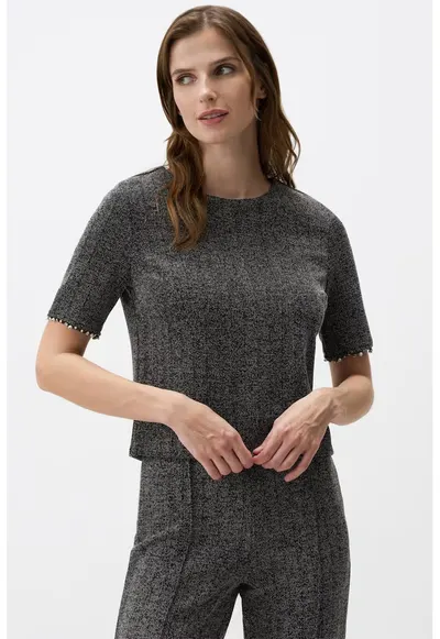 Bluza cu maneci scurte - Gri antracit