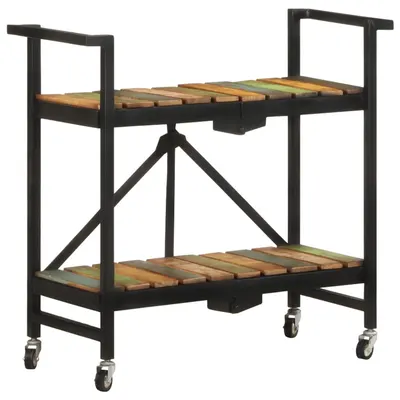 Gossi carucior de bucatarie, 87x36x81 cm, lemn masiv reciclat