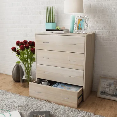 vidaXL Dulap cu 4 sertare, 60x30,5x71 cm, culoare stejar