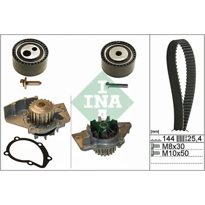 Set pompa apa+curea dintata INA 530 0474 30