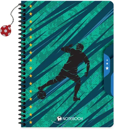 Caiet cu spirală Keskin Color Football - B5, 80 foi, sortiment
