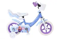 Bicicleta pentru copii EL Disney Frozen 12 inch, frana de mana pe roata fata, roti cauciuc EVA, scaun si ghidon reglabil, cosulet ghidon, scaun papusi