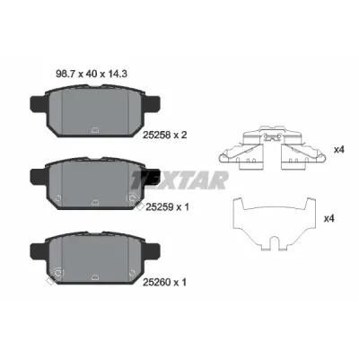 Set placute frana, frana disc TEXTAR 2525801