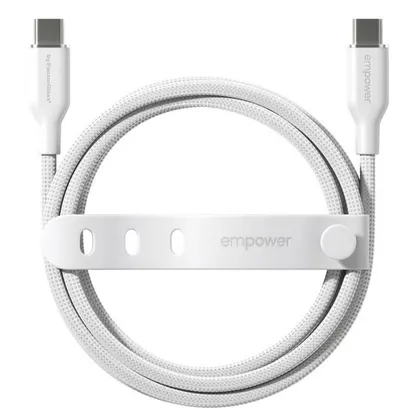 Cablu PanzerGlass - Data Racing, USB-C/USB-C, 1.2 m, Silver White
