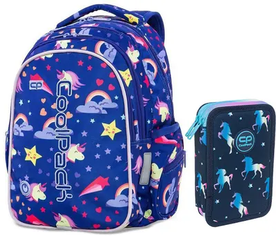 Set școlar Cool Pack - Rucsac LED luminos Joy și penar cu rechizite