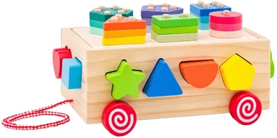 Jucărie din lemn 3 în 1 Woodyland - Camion cu figuri