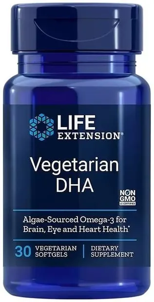 Vegetarian Sourced DHA, 30 capsule gelatinoase moi, Life Extension