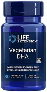 Vegetarian Sourced DHA, 30 capsule gelatinoase moi, Life Extension