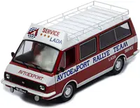 Model de colecție IXO Curse: Mașini - RAF 2203, Assistance with roof rack and wheels (1984)