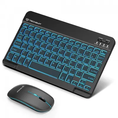 Kit Tastatura Mouse Wireless Techsuit AirCombo WKM1, BT / Wi-Fi, Negru