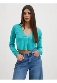 Cardigan crop cu decolteu in V