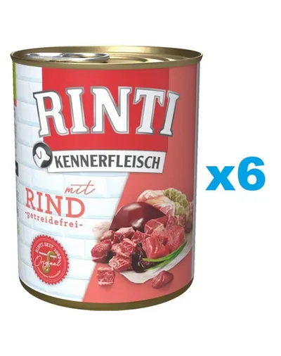 RINTI Kennerfleisch Beef cu vita 6x400 g conserva hrana caine