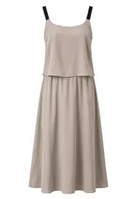 Rochie Maxi Femei - A-line - volanase - piatra naturala - modal-poliester