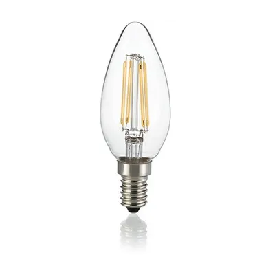 Bec LED Oliva transparent, dulie E14, 4 W - 3000 K, lumina calda