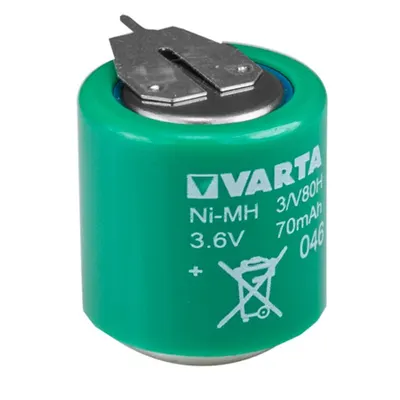 Acumulator 2.4V Ni-Mh, 80mAh V3/80H-SLF1/1 cu 2 pini, Varta