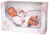 Păpuşă bebeluş Arias - Aria cu accesorii dupa baie in alb, 38 cm