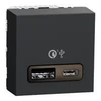 Noua Unica, Incarcator rapid USB dublu A+C 18W, antracit