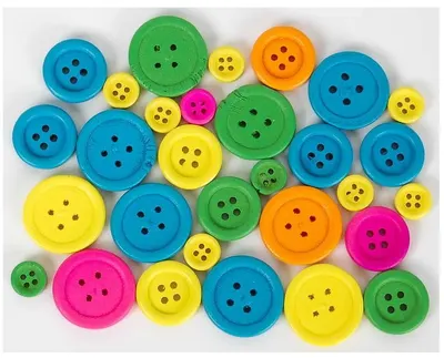 Nasturi din lemn Fandy - colorate, 30 buc, mix