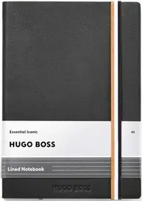 Caiet Hugo Boss Iconic - A5, cu linii, negru
