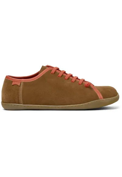 Pantofi sport din piele intoarsa cu sireturi elastice G3D Peu Cami Twins - Maro
