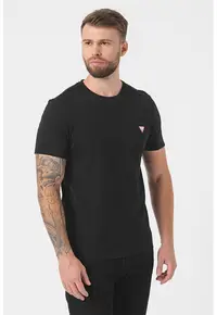 Tricou slim fit de bumbac - Negru