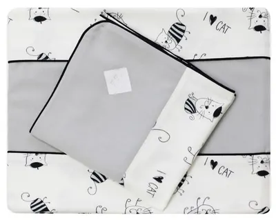 Set 2 piese lenjerie din bambus pentru pat Texpol - Pisici