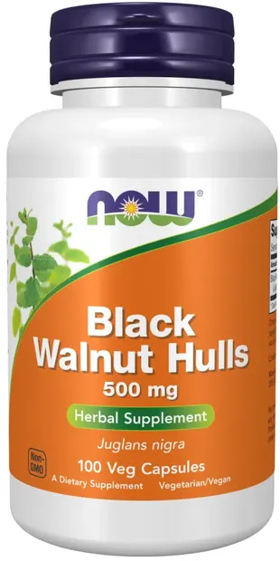 Black Wallnut Hulls, 500 mg, 100 capsule, Now