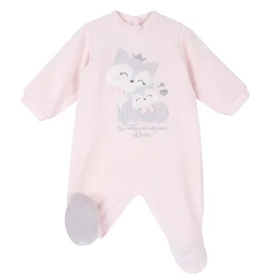Salopeta bebelusi Chicco din velur, roz, 02789-65MFCI
