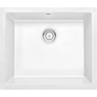 Chiuveta bucatarie compozit sub blat alb mat 55 cm Deante Corda