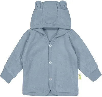 Hanorac cu urechi pentru copii Bio Baby - 56 cm, 1-2 luni, albastru frotte