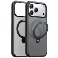 Husa MagSafe pentru Apple iPhone 17 Pro, Torras, Ostand Spin, Neagra