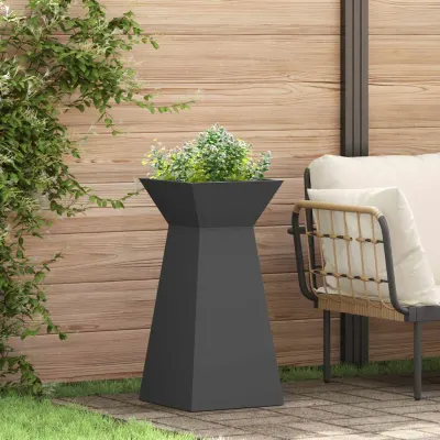 vidaXL Vază pe pilon Negru 35 x 35 x 73 cm Oțel laminat la rece