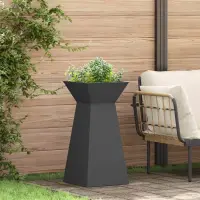 vidaXL Vază pe pilon Negru 35 x 35 x 73 cm Oțel laminat la rece