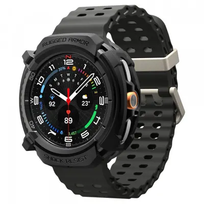 Husa Spigen Rugged Armor pentru Samsung Galaxy Watch8 Classic, Neagra Mata ACS10012