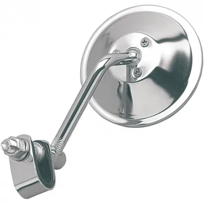Oglinda moto Rotunda CLAMP-ON, culoare crom, picior 10 cm