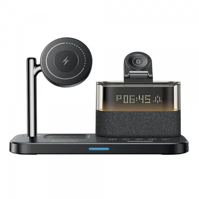 Incarcator Retea Wireless Yesido DS37 Display 3in1, 25W, 1.67A, Negru