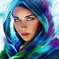 Pictură mozaic cu diamante MagicArt: Premium -Doamna misterioasă, 40 x 50 cm, cu mărgele rotunde