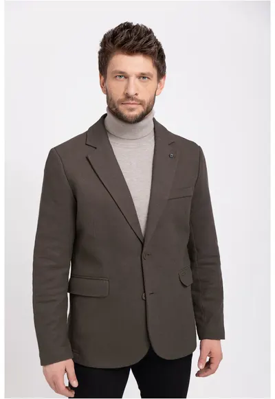 Sacou barbati JB-Elon - Regular Fit - cu buzunare cu clapa - maro - Maro