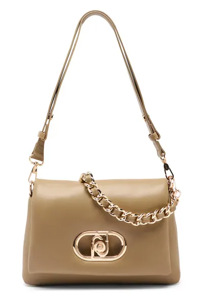 Geanta crossbody din piele ecologica cu logo LaPuffy - Maro/Bej
