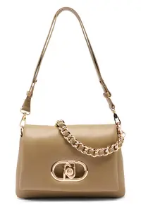 Geanta crossbody din piele ecologica cu logo LaPuffy - Maro/Bej
