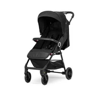 Carucior pentru copii Lorelli Noir Black, sistem de pliere cu o singura mana, suspensii, suport pentru picioare reglabil, greutate suportata 22 kg