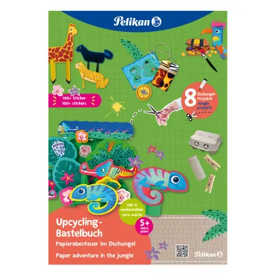 Carte pentru activitati creative stickere A4, motiv Jungle, 32 file, Pelikan