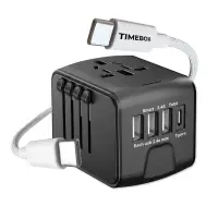 Set Calatorie Timebox, Type-C la USB-C, 66W, 1m, 3 x USB, Alb/Negru - Default Title