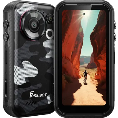 Telefon mini Fossibot F116 Pro cu Action Camera 4K Ultra-Wide, 5G, Dual SIM, 4-inch 120Hz, Dimensity 7300, 12GB RAM, 256GB, Optical Image Stabilization, NFC, 3600mAh, Android 16, Grey